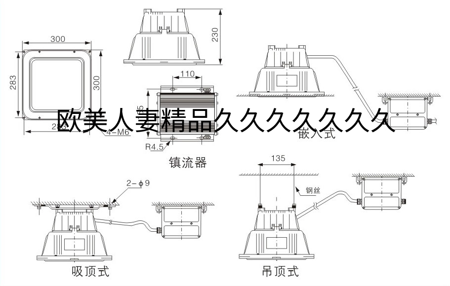 NFE9100应急低顶灯安装图