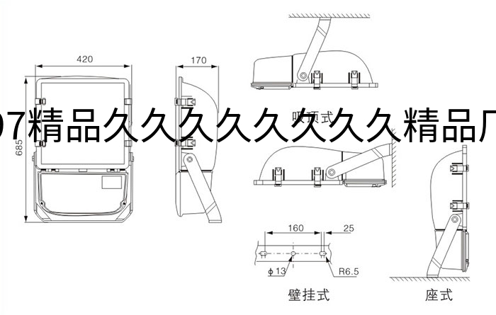 NFC9131节能型热启动泛光灯安装示意图