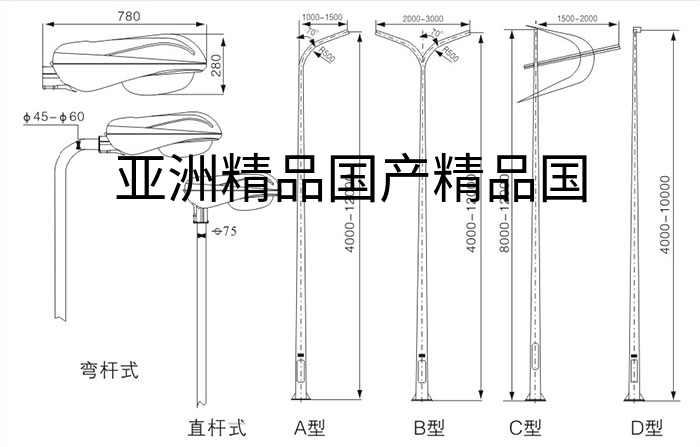 NLC9600道路灯安装示意图